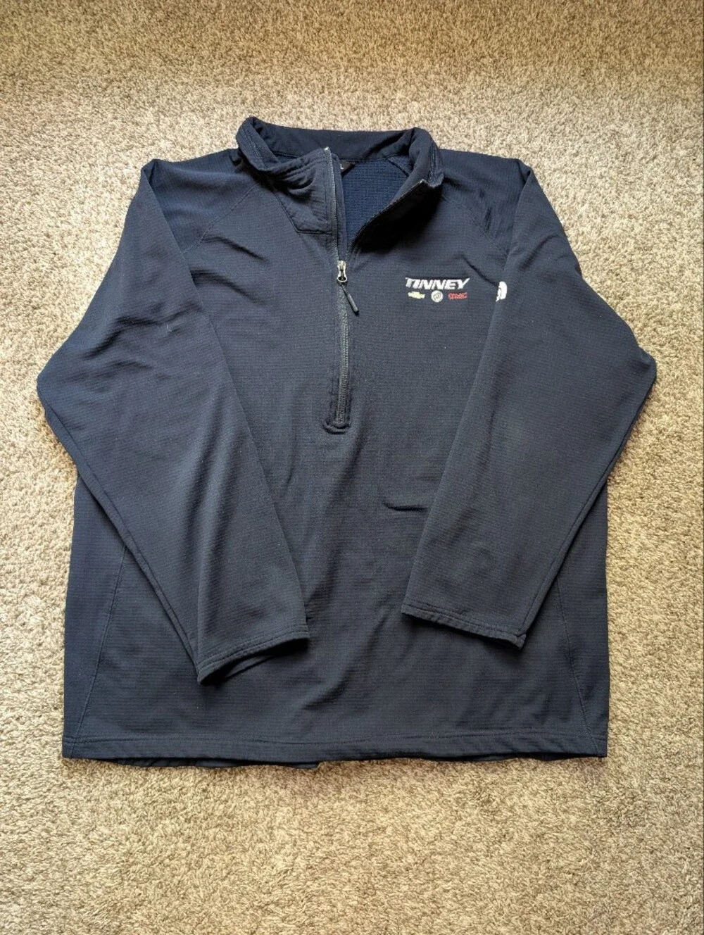 The North Face Navy Quarter-Zip Pullover With Tinney Company Embroidery Sz‎ XXL